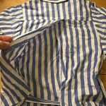 Lamiere blue striped short sleeve blouse large Blue Photo 7