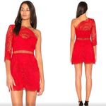 Saylor  Pippa Red Lace One-Shoulder Dress- Size XS Photo 1