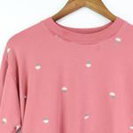 Summersalt The Softest French Terry Relaxed Crew Sweater Rose Size XS Embroidery Photo 2