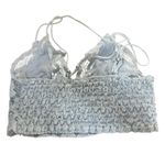 Free People Intimately FP Lace Bralette Size M Blue Smocked Adjustable Straps Photo 1