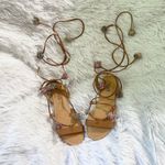 Carlos Santana Gorgeous bohemian ethereal flowers cross cross lace-up tie Gladiator Sandals Photo 0