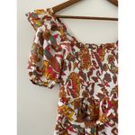 Cleobella  Delfina Mini Dress Orange Brown Pouf Sleeve Square neck S EUC Classic Photo 2