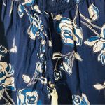 Angie Navy Blue Floral Romper w Elastic Waist & Neckline & Short Bell Sleeves L Photo 4