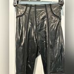 Maniere De Voir  Black Vegan Leather  Cargo Style Pants Photo 1