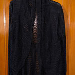 Ava  Black Open Knit Cardigan Photo 0