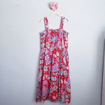 Talbots  Red Floral Paisley Midi Dress Photo 6