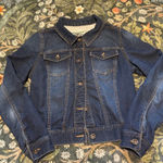 REWASH  Denim Jacket Womens Small Blue Trucker Jean Dark Wash Button Front Photo 0