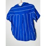 Madewell  Blue Striped Boxy Cotton Button Up Collared Neckline Shirt Size Small Photo 7