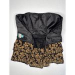 Plenty Tracy Reece silk strapless gold black velvet beaded tiered formal top 8 Photo 9