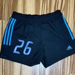 Adidas  Women's Black Shorts with purple Stripes and #26 Photo 0