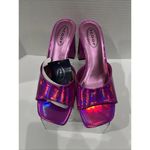 New! Pink Metallic 90s Vibe Heeled Mule Sandal Photo 1