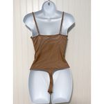 Free People  Cocoa Corset Bodysuit Size M Sleeveless Hook and Eye Thong Teddy‎ Photo 6