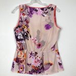 Collective Concepts Floral Peplum Sleeveless Blouse Medium Photo 3