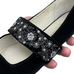 Bettye Muller Black Velvet Pointed Toe Flats Sequins Floral Embroidery Womens 7M Photo 15