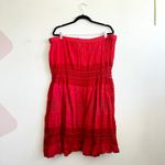 Vintage Red Tiered Maxi Skirt Boho Flowy Long Skirt Cottagecore Prairie XL Photo 2