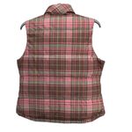 Eddie Bauer  Goose Down Puffer Vest Womens M Pink Brown Plaid Preppy Gorpcore Photo 3