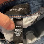 Express Jeans sz 6 faded feathered distressed cropped legging jean EUC Blue Photo 6