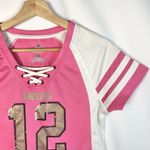 Majestic  Pink & White #12 Aaron Rodgers Green Bay Packers Jersey S Photo 2