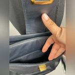 Leather cross body navy‎ blue bag Photo 4