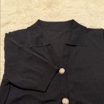 SheIn  Black Short Sleeve Cardigan with Button Detail Photo 3
