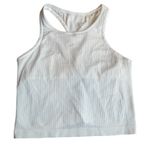 Lululemon  Women’s Size 8 Ebb To Street Racer Back Crop Tank White Ribbed Basic‎ Photo 1