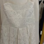 Anthropologie  - Lace strapless white midi a line dress Photo 6