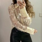 ZARA | Semi Sheer Sequin Shirt Top Photo 7