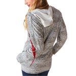 NEW NOW N FOREVER GREY LEOPARD PRINT & PLAID DRAWSTRING HOODIE Photo 3