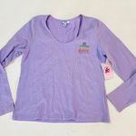 Juicy Couture JUICY  Long Sleeve Shirt - Thermal Purple Lilac Size L NWT Photo 3