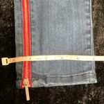 Bebe Women's Vintage  Stretch Skinny Jeans with Red Zipper Accents Size 26 Photo 6