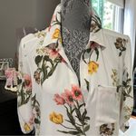 New York & Company White Floral Tunic Shirt Dress Size M Size M Photo 2