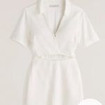 Abercrombie & Fitch Elegant Cream Cut Out Linen Mini Dress Photo 3