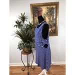 Casual Women Thank Dress Small Blue And White Striped Cutout Waist Sleeveless Photo 3