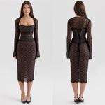 House Of CB  'Gaia' Black Lace Corset Midi Dress NWOT size S Photo 1