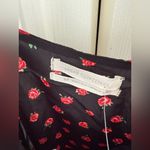 Urban Outfitters NWT Jillian Slip Dress Ruching Roses Floral Black Pink Small Photo 4