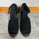 UGG Kookaburra  Suede Ashlyn Pump Sandal 8.5 Stacked Block Heels Chunky Black Photo 2