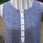 Hem & Thread NWT Womens Medium Striped sleeveless blue tank Top Photo 2