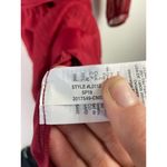 POINT SUR Wrap Lurex Belted Ruffle Dress Red Crinkle Chiffon Size 6 Photo 5