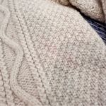 Vintage Wool Fisherman Cable Knit Beige Sweater Size M Photo 3