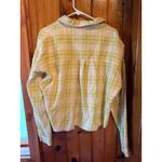 Wild Fable  Womens Plaid‎ Button Down Shirt Long Sleeve Raw Hem Crop Top Photo 1