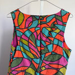 Anthropologie Fish Fry sz L multicolor stained glass cotton mini dress‎ Pink Size L Photo 7