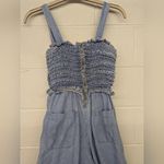 RTR Sz 10 Large Sea New York Dakota Smocked Jumpsuit blue denim Wide leg jean Photo 7