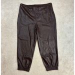 Anthropologie NWT  Avec Les Filles Vegan Leather Jogger Pants Cedar Brown Size 2X Photo 2