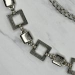 Square Geometric Chain Link Belt Silver Tone One Size (OS) ✨ Photo 6