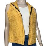 Kiko Women’s Size M Muted Yellow 100% Silk Quilted Full Zip Up Vest Size M Photo 1