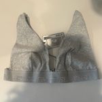SKIMS x Swarovski Cotton Rib Crystal Plunge Bralette Light Heather Grey XL NEW Photo 3