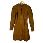 Universal Threads Universal Thread Denim Full Zip Puff Sleeve Mini Dress Womens XS Brown Utility Photo 1
