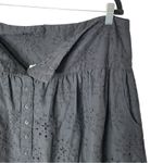 Sundance  Black Eyelet Roslin Cotton Button Front Midi Skirt, XL Photo 4