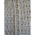 Made In Italy sz L Womens White Cut Out Embroidered Sheer Lace Gauzy Top Blouse Size L Photo 6