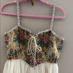 Cider  Floral Lace-Up Blouse with Cream Skirt Photo 3